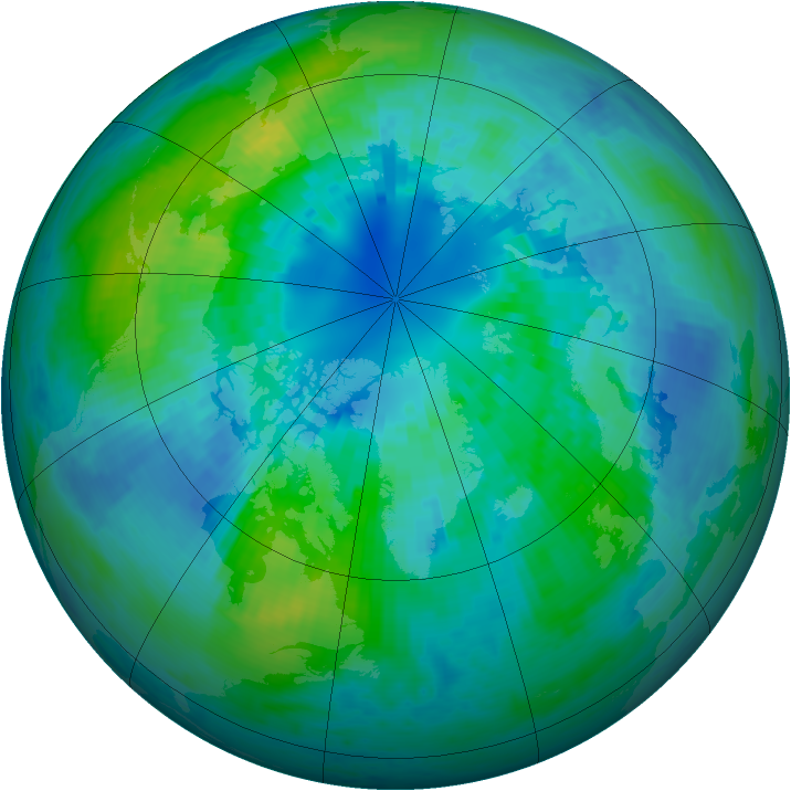Arctic ozone map for 06 October 2004